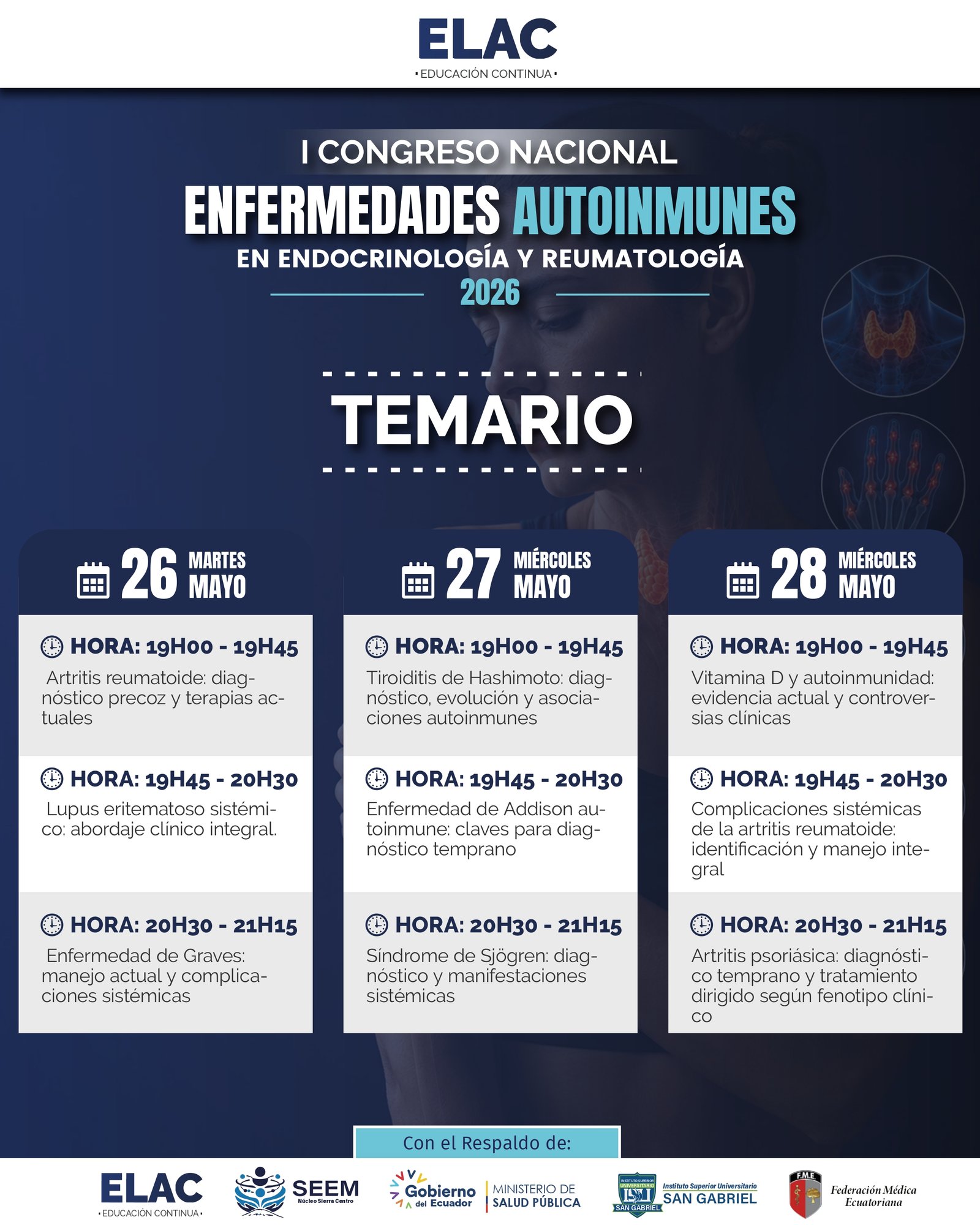 Temario de I CONGRESO NACIONAL DE ENFERMEDADES AUTOINMUNES EN ENDOCRINOLOGIA Y REUMATOLOGIA 5
